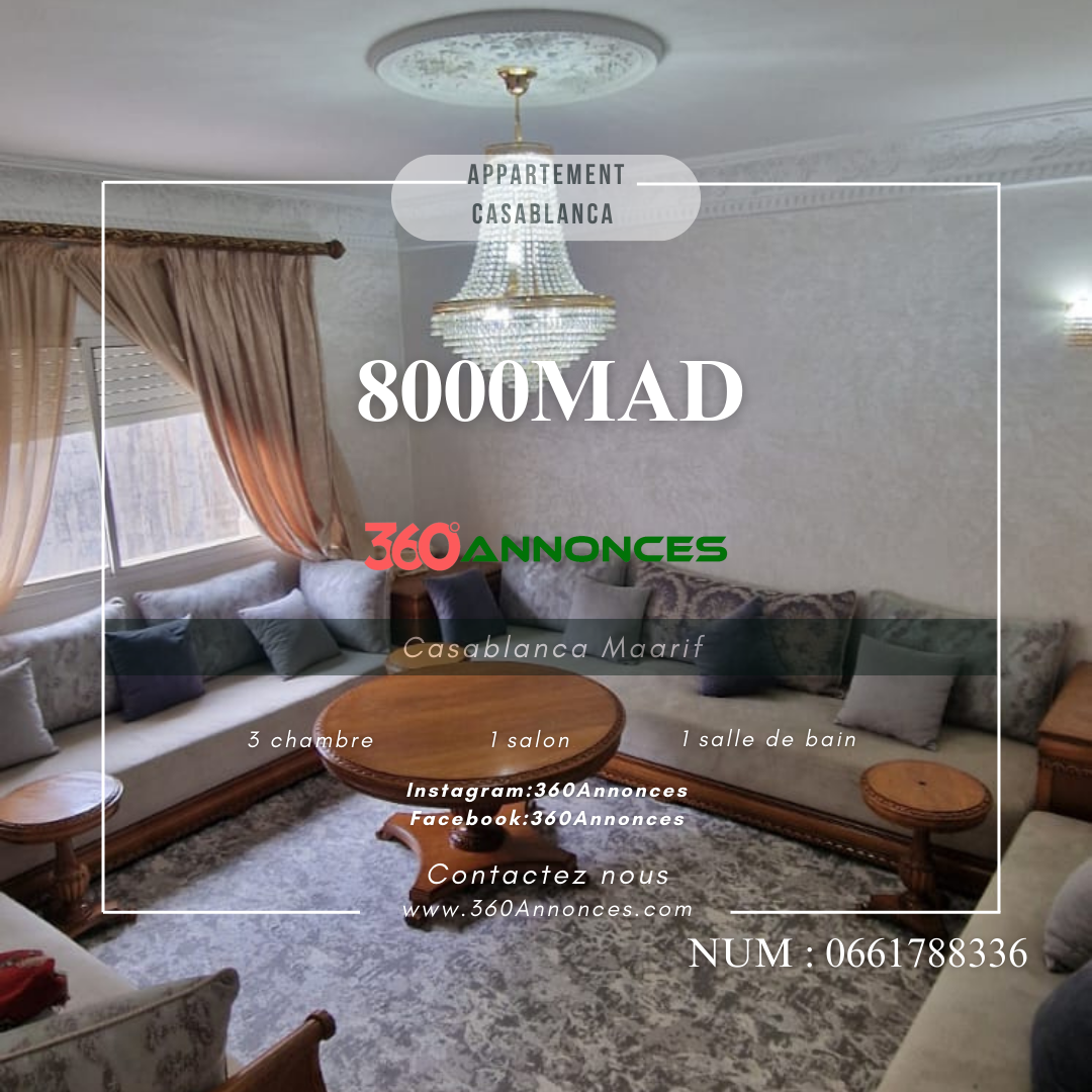Beautiful apartment for rent in the heart of Casablanca