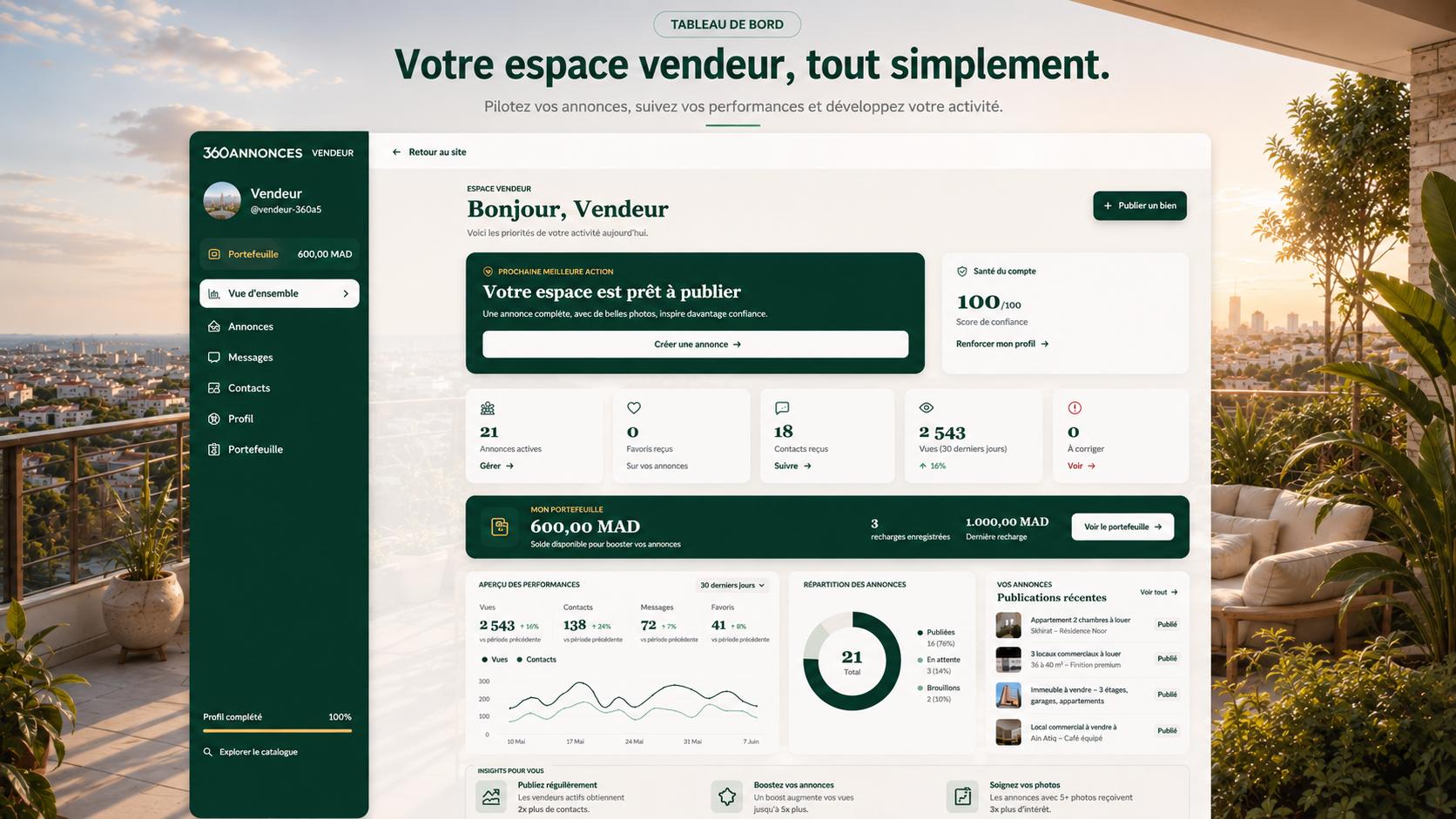 Espace vendeur 360annonces