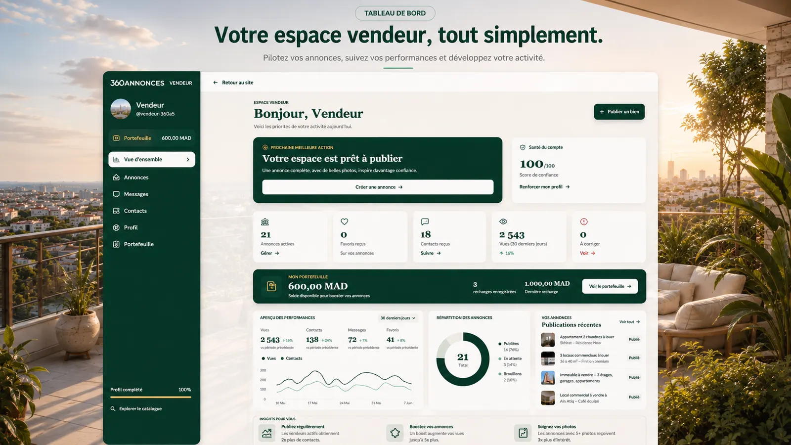 Espace vendeur 360annonces